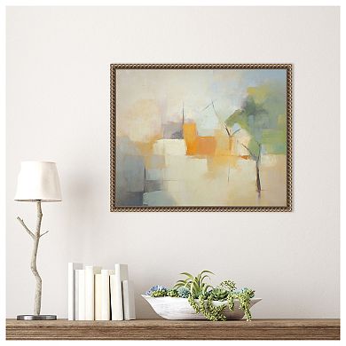 Green and Orange Abstract Forms II by Irena Orlov Framed Canvas Wall Art Print