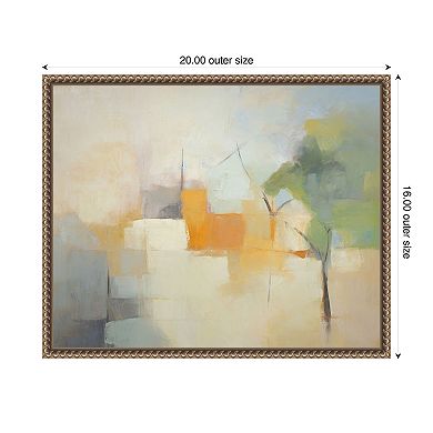 Green and Orange Abstract Forms II by Irena Orlov Framed Canvas Wall Art Print