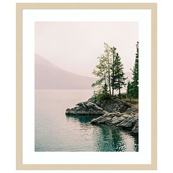 Smoky Lake Day by Justine Milton Wood Framed Wall Art Print