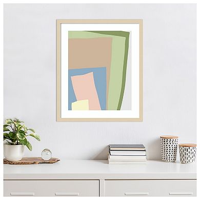 Blue Cut Out I by J:L Design Wood Framed Wall Art Print