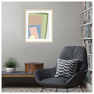 Blue Cut Out I by J:L Design Wood Framed Wall Art Print