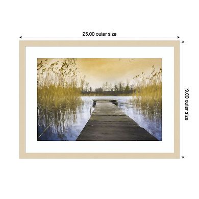 Marsh Jetty by Kim Curinga Wood Framed Wall Art Print