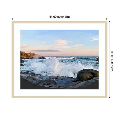 Crashing Waves by Emily Kalina Wood Framed Wall Art Print