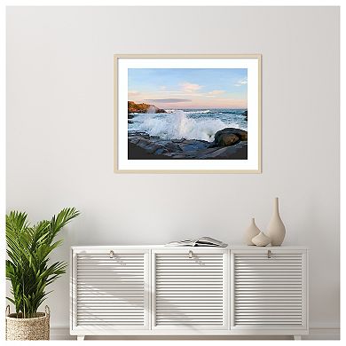 Crashing Waves by Emily Kalina Wood Framed Wall Art Print