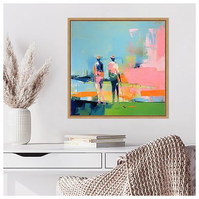 Golf Players I by Irena Orlov Framed Canvas Wall Art Print