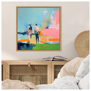 Golf Players I by Irena Orlov Framed Canvas Wall Art Print
