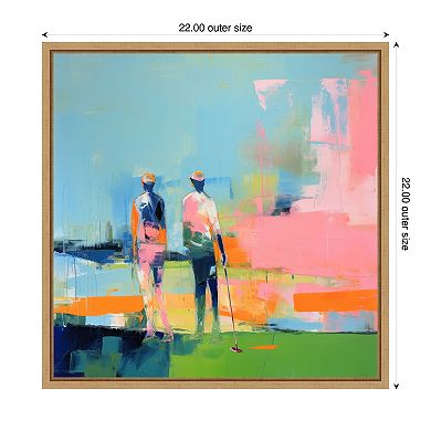 Golf Players I by Irena Orlov Framed Canvas Wall Art Print