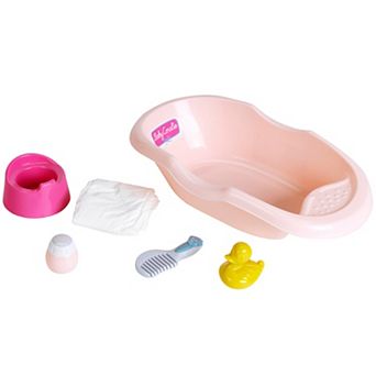 Theo Klein 6 pc Baby Coralie Bathtub Bath Care Accessories Set
