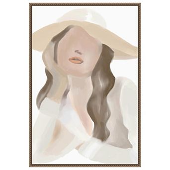 Lady in Neutral by Melloi Art Prints Framed Canvas Wall Art Print