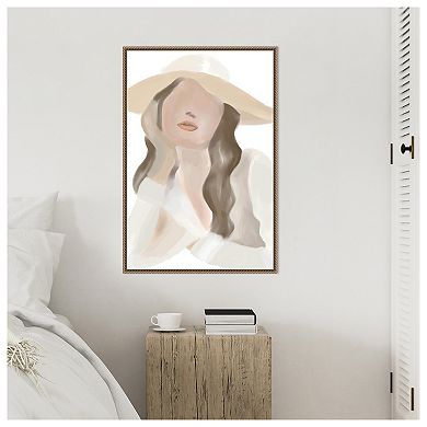 Lady in Neutral by Melloi Art Prints Framed Canvas Wall Art Print