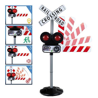 Theo Klein : Train Crossing 31.5 x 18 Motion Sensor Traffic Light Cycle