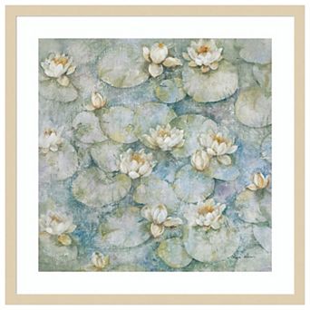 Water Lilies by Cheri Blum Wood Framed Wall Art Print