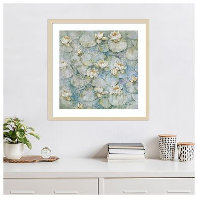 Water Lilies by Cheri Blum Wood Framed Wall Art Print