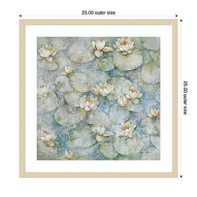 Water Lilies by Cheri Blum Wood Framed Wall Art Print