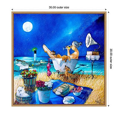 Just Perfect at Vlees Bay by Ronald West Framed Canvas Wall Art Print