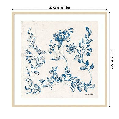 Swedish Tile IV Blue by Cheri Blum Wood Framed Wall Art Print