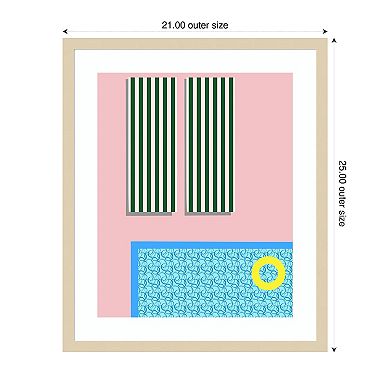 Poolside Fun II by Regina Moore Wood Framed Wall Art Print