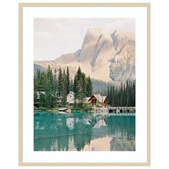 Lodge Reflection by Justine Milton Wood Framed Wall Art Print
