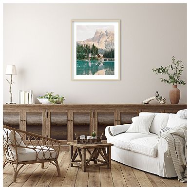 Lodge Reflection by Justine Milton Wood Framed Wall Art Print