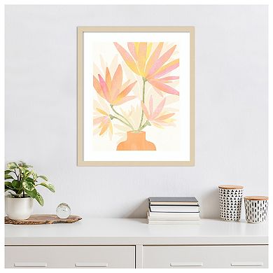 Sweet Pink Floral by Kristian Gallagher Wood Framed Wall Art Print