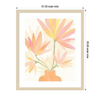 Sweet Pink Floral by Kristian Gallagher Wood Framed Wall Art Print