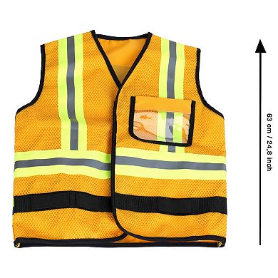 Theo Klein 5-Piece CAT Caterpillar Construction Worker Vest Pretend Play Outfit & Toy Accessories Set