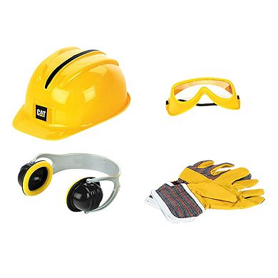 Theo Klein 5-Piece CAT Caterpillar Construction Worker Vest Pretend Play Outfit & Toy Accessories Set