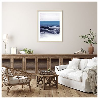 Watercolor Landscape Blue by Iris Lehnhardt Wood Framed Wall Art Print