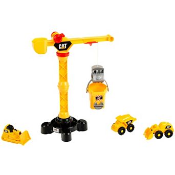 Theo Klein CAT Caterpillar Construction Big Crane & Construction Vehicles Toy Set