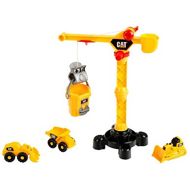 Theo Klein CAT Caterpillar Construction Big Crane & Construction Vehicles Toy Set
