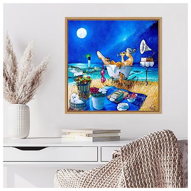 Just Perfect at Vlees Bay by Ronald West Framed Canvas Wall Art Print
