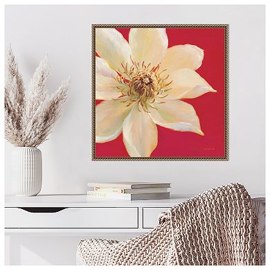 Contemporary Clematis by Danhui Nai Framed Canvas Wall Art Print