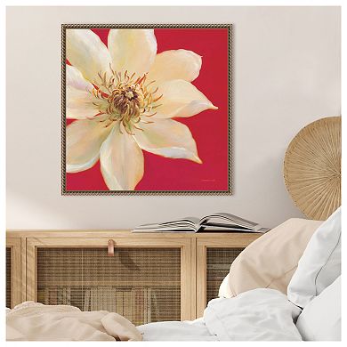 Contemporary Clematis by Danhui Nai Framed Canvas Wall Art Print