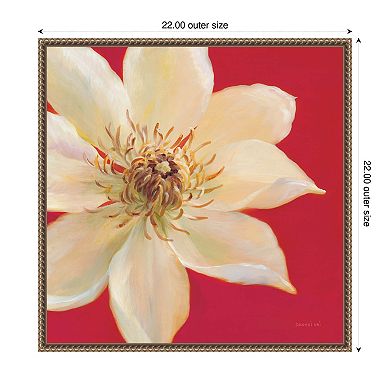 Contemporary Clematis by Danhui Nai Framed Canvas Wall Art Print