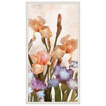 Irises Panel IV by Alonzo Saunders Framed Canvas Wall Art Print