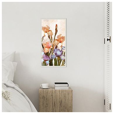 Irises Panel IV by Alonzo Saunders Framed Canvas Wall Art Print