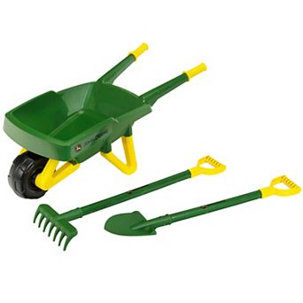 Theo Klein John Deere: 3 pc Green & Yellow Wheelbarrow Set