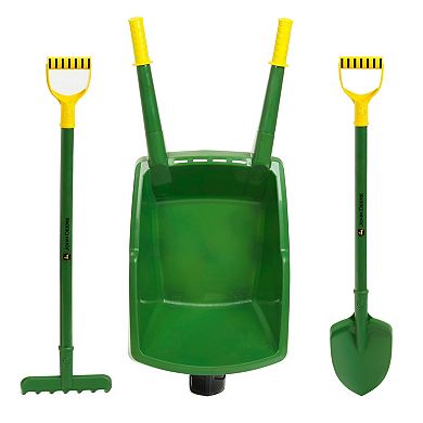 Theo Klein John Deere: 3-Piece Green & Yellow Wheelbarrow Set
