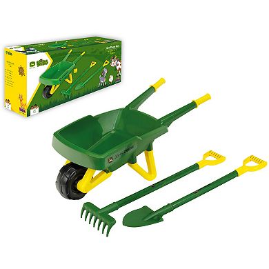 Theo Klein John Deere: 3-Piece Green & Yellow Wheelbarrow Set