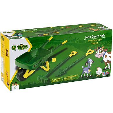 Theo Klein John Deere: 3-Piece Green & Yellow Wheelbarrow Set