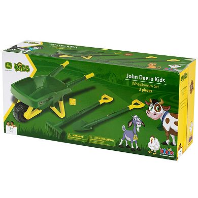 Theo Klein John Deere: 3-Piece Green & Yellow Wheelbarrow Set