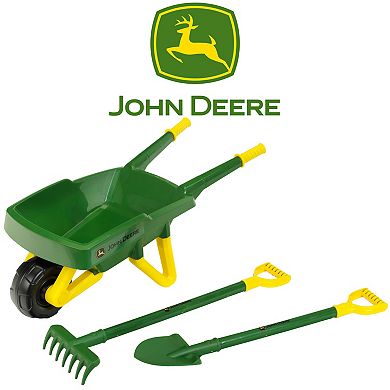 Theo Klein John Deere: 3-Piece Green & Yellow Wheelbarrow Set