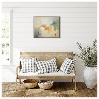 Green and Orange Abstract Forms II by Irena Orlov Framed Canvas Wall Art Print