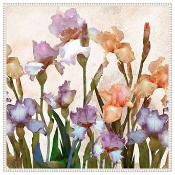 Irises Panel II by Alonzo Saunders Framed Canvas Wall Art Print