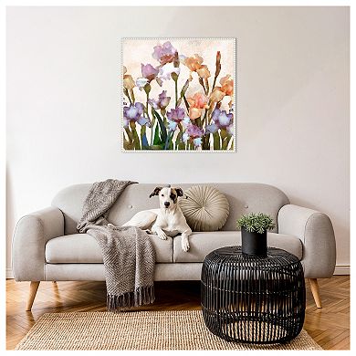 Irises Panel II by Alonzo Saunders Framed Canvas Wall Art Print