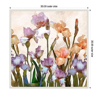 Irises Panel II by Alonzo Saunders Framed Canvas Wall Art Print