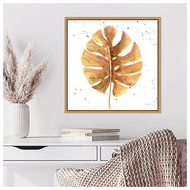 Golden Palm II by Yvette St. Amant Framed Canvas Wall Art Print