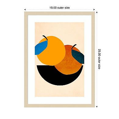 Two Oranges by Kubistika Wood Framed Wall Art Print