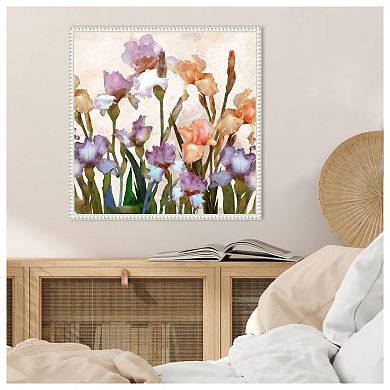 Irises Panel II by Alonzo Saunders Framed Canvas Wall Art Print