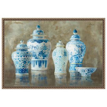 Ginger Jar Still Life Neutral by Danhui Nai Framed Canvas Wall Art Print